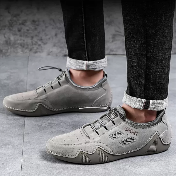 Lazzy Mens Slip On Sneakers Loafers Breathable Walking Shoes Low Top Lace Up Casual Shoes for Men LightweightGrey