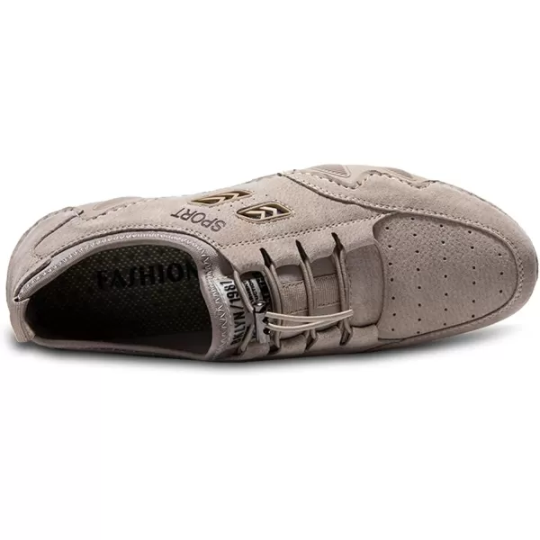 Lazzy Mens Slip On Sneakers Loafers Breathable Walking Shoes Low Top Lace Up Casual Shoes for Men LightweightKhaki