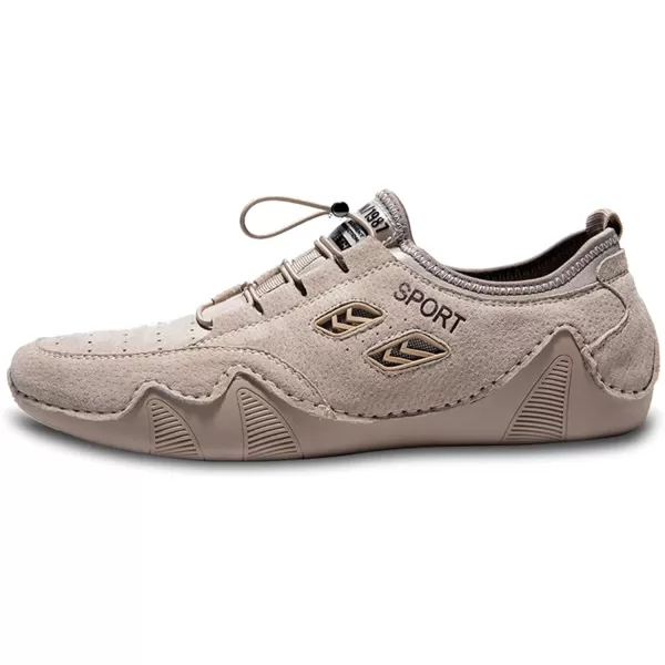 Lazzy Mens Slip On Sneakers Loafers Breathable Walking Shoes Low Top Lace Up Casual Shoes for Men LightweightKhaki