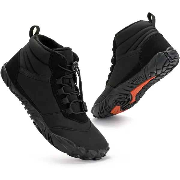 Lazzy Mens Snow Boots Winter Casual Shoes Water Resistant Outdoor Shoes Fur Lined Warm Ankle BootsBlack