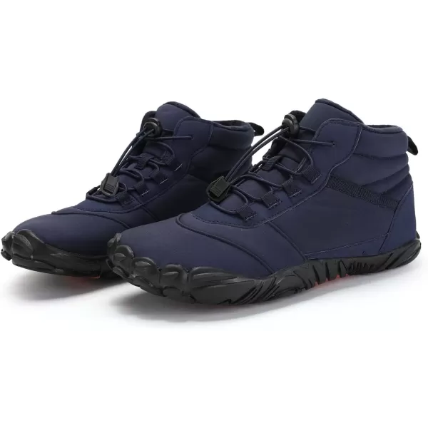 Lazzy Mens Snow Boots Winter Casual Shoes Water Resistant Outdoor Shoes Fur Lined Warm Ankle BootsNavy Blue