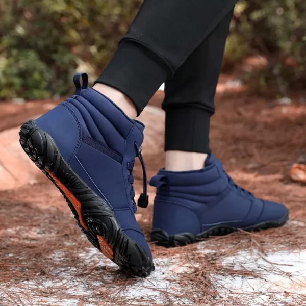 Lazzy Mens Snow Boots Winter Casual Shoes Water Resistant Outdoor Shoes Fur Lined Warm Ankle BootsNavy Blue