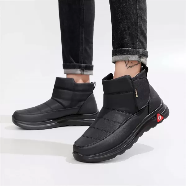 Lazzy Mens Winter Shoes Snow Boots Warm Fur Lined Ankle Boots Water Resistant AntiSlip Casual Shoes for MenBlack