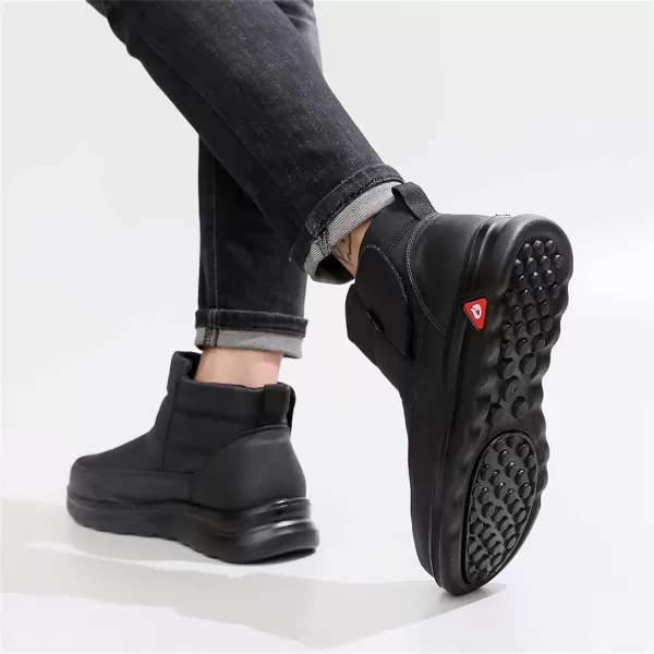 Lazzy Mens Winter Shoes Snow Boots Warm Fur Lined Ankle Boots Water Resistant AntiSlip Casual Shoes for MenBlack