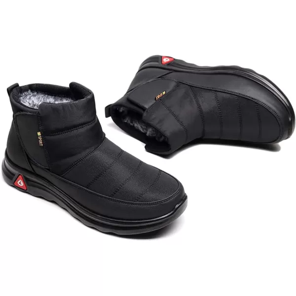 Lazzy Mens Winter Shoes Snow Boots Warm Fur Lined Ankle Boots Water Resistant AntiSlip Casual Shoes for MenBlack