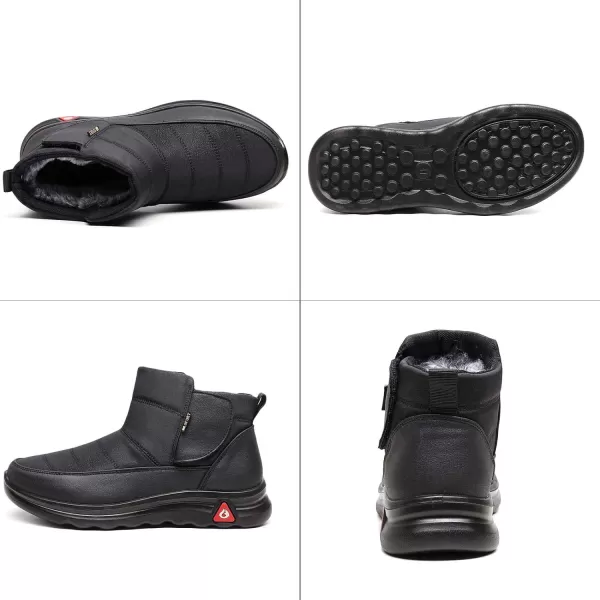 Lazzy Mens Winter Shoes Snow Boots Warm Fur Lined Ankle Boots Water Resistant AntiSlip Casual Shoes for MenBlack