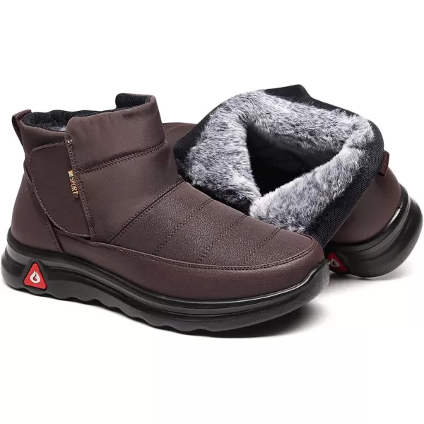 Lazzy Mens Winter Shoes Snow Boots Warm Fur Lined Ankle Boots Water Resistant AntiSlip Casual Shoes for MenCoffee