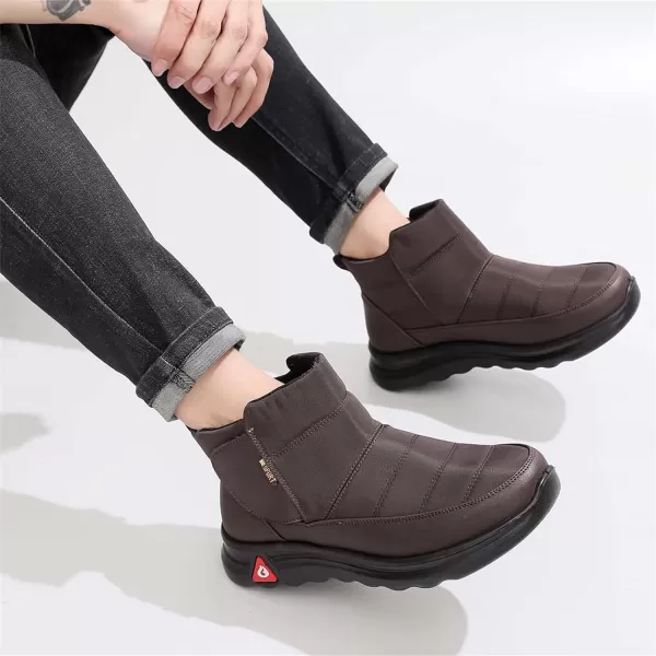Lazzy Mens Winter Shoes Snow Boots Warm Fur Lined Ankle Boots Water Resistant AntiSlip Casual Shoes for MenCoffee
