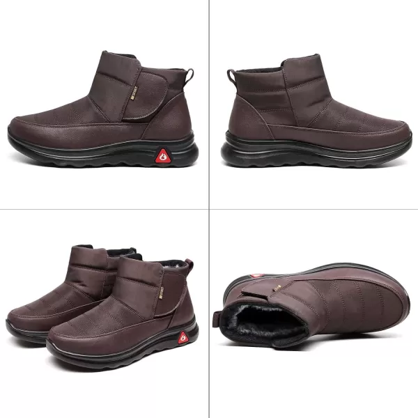 Lazzy Mens Winter Shoes Snow Boots Warm Fur Lined Ankle Boots Water Resistant AntiSlip Casual Shoes for MenCoffee