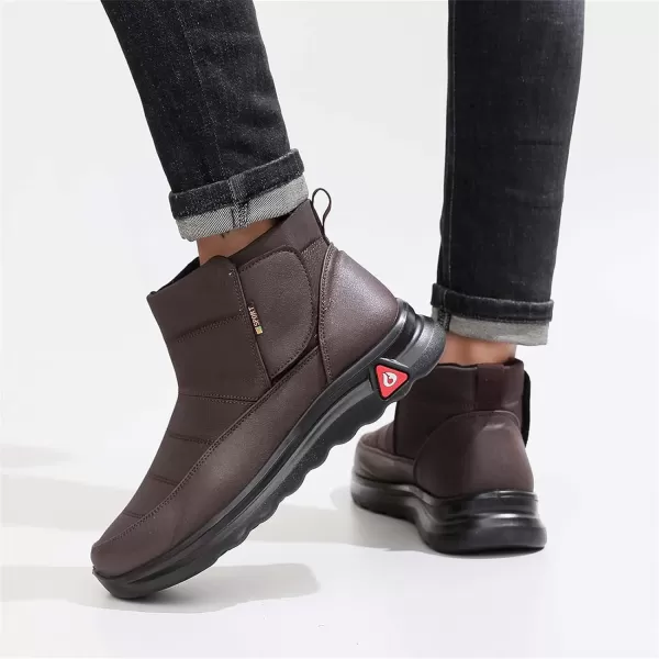 Lazzy Mens Winter Shoes Snow Boots Warm Fur Lined Ankle Boots Water Resistant AntiSlip Casual Shoes for MenCoffee