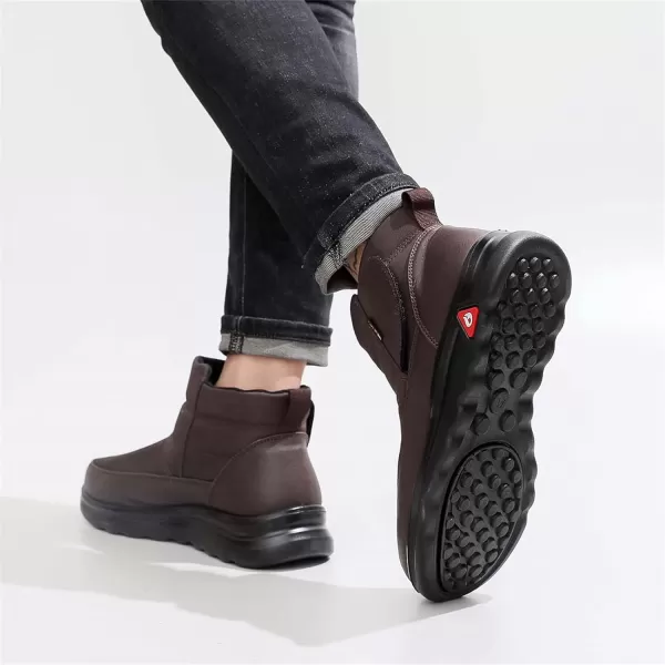 Lazzy Mens Winter Shoes Snow Boots Warm Fur Lined Ankle Boots Water Resistant AntiSlip Casual Shoes for MenCoffee