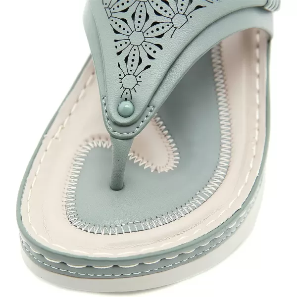 Lazzy Women Wedge Sandals Summer Casual Clip Toe Strap Sandals Platform Flip Flops Slip On Slides Beach Outdoor Walking Sandals for Holiday Daily Wear Size 511 USGreen