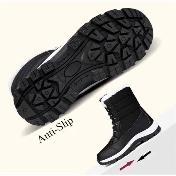 Lazzy Womens Snow Boots Warm Winter Boots AntiSlip Mid Calf Booties Winter Shoes for WomenBlack1