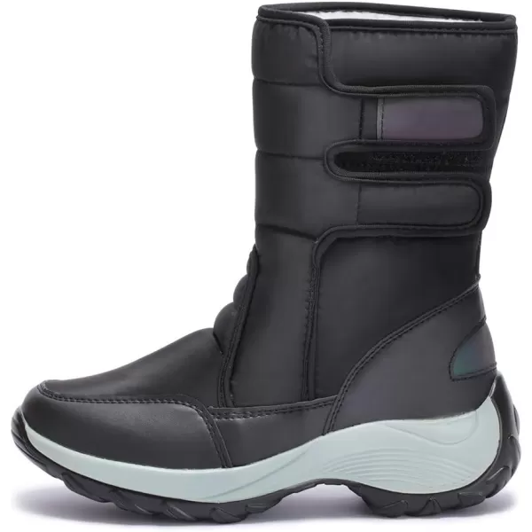 Lazzy Womens Warm Snow Boots Winter Mid calf Snowmobile boots AntiSlip Winter Outdoor Walking ShoesBlack