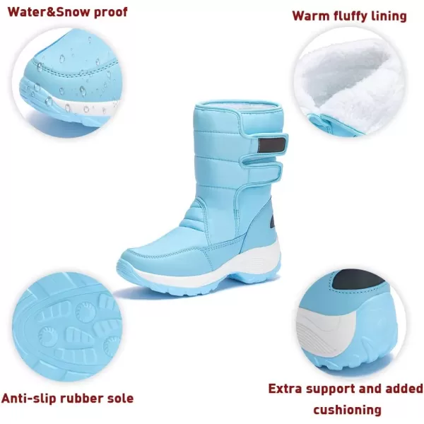 Lazzy Womens Warm Snow Boots Winter Mid calf Snowmobile boots AntiSlip Winter Outdoor Walking ShoesBlue