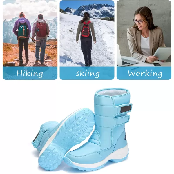 Lazzy Womens Warm Snow Boots Winter Mid calf Snowmobile boots AntiSlip Winter Outdoor Walking ShoesBlue