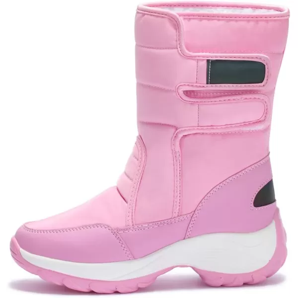Lazzy Womens Warm Snow Boots Winter Mid calf Snowmobile boots AntiSlip Winter Outdoor Walking ShoesPink