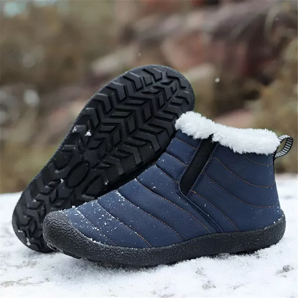 Lazzy Womens Winter Snow Boots Faux Fur Ankle Booties Velour Cuff Sock Knit Boots Anti Skid Warm Booties for Indoor OutdoorBluez