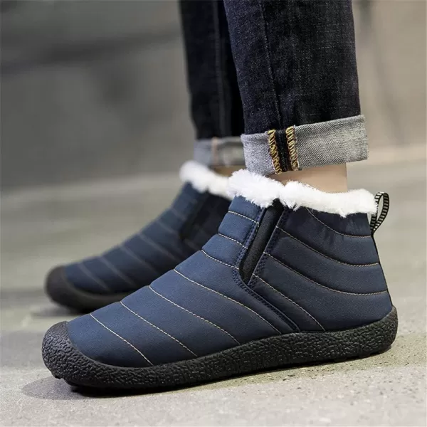 Lazzy Womens Winter Snow Boots Faux Fur Ankle Booties Velour Cuff Sock Knit Boots Anti Skid Warm Booties for Indoor OutdoorBluez