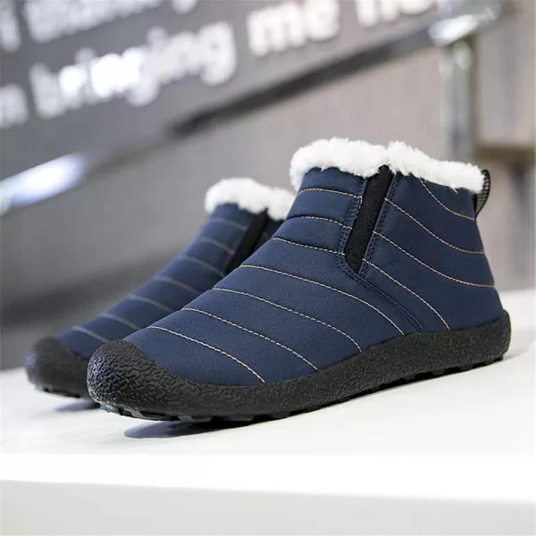 Lazzy Womens Winter Snow Boots Faux Fur Ankle Booties Velour Cuff Sock Knit Boots Anti Skid Warm Booties for Indoor OutdoorBluez