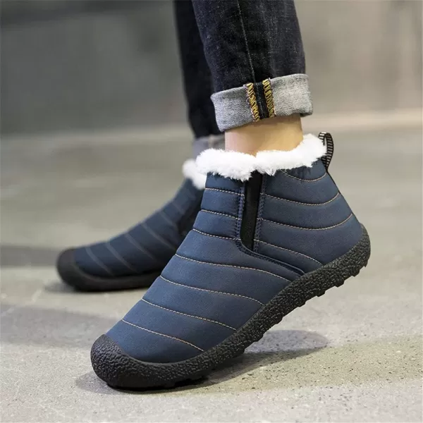 Lazzy Womens Winter Snow Boots Faux Fur Ankle Booties Velour Cuff Sock Knit Boots Anti Skid Warm Booties for Indoor OutdoorBluez