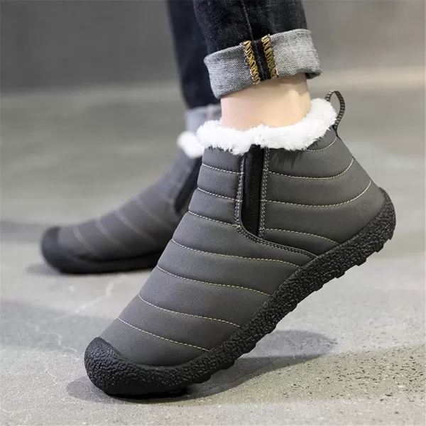 Lazzy Womens Winter Snow Boots Faux Fur Ankle Booties Velour Cuff Sock Knit Boots Anti Skid Warm Booties for Indoor OutdoorGreyz