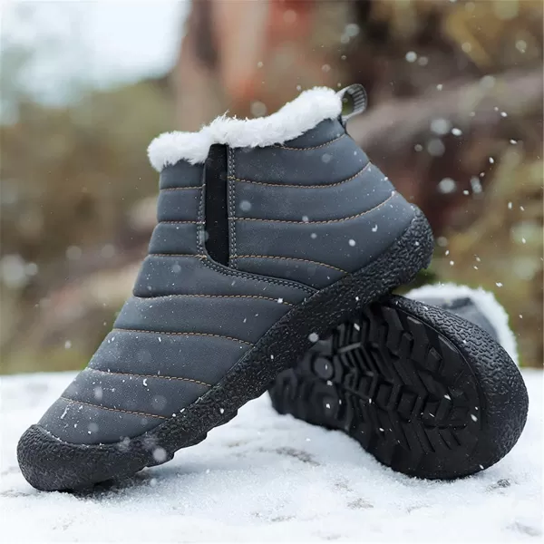 Lazzy Womens Winter Snow Boots Faux Fur Ankle Booties Velour Cuff Sock Knit Boots Anti Skid Warm Booties for Indoor OutdoorGreyz