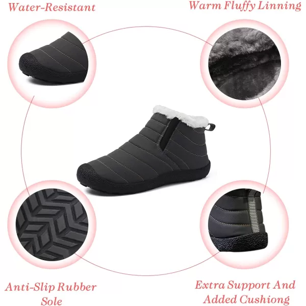 Lazzy Womens Winter Snow Boots Faux Fur Ankle Booties Velour Cuff Sock Knit Boots Anti Skid Warm Booties for Indoor OutdoorGreyz