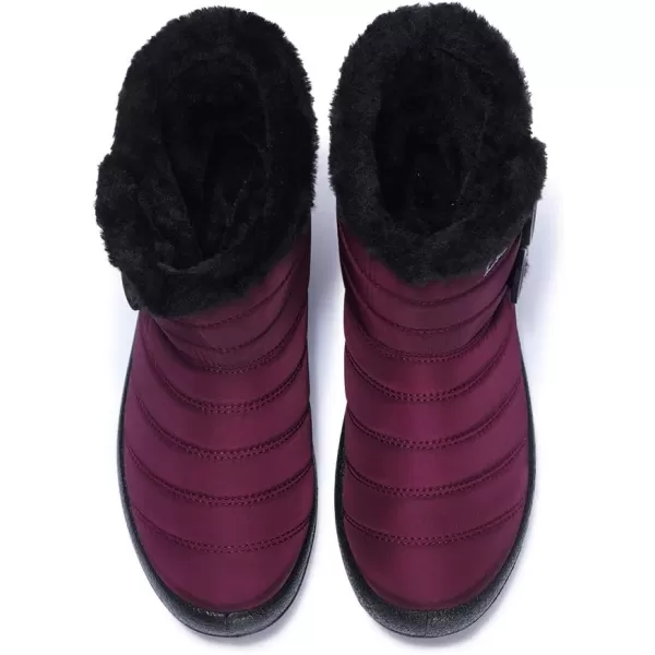 Lazzy Womens Winter Snow Boots Faux Fur Ankle Booties Velour Cuff Sock Knit Boots Anti Skid Warm Booties for Indoor OutdoorPurplez