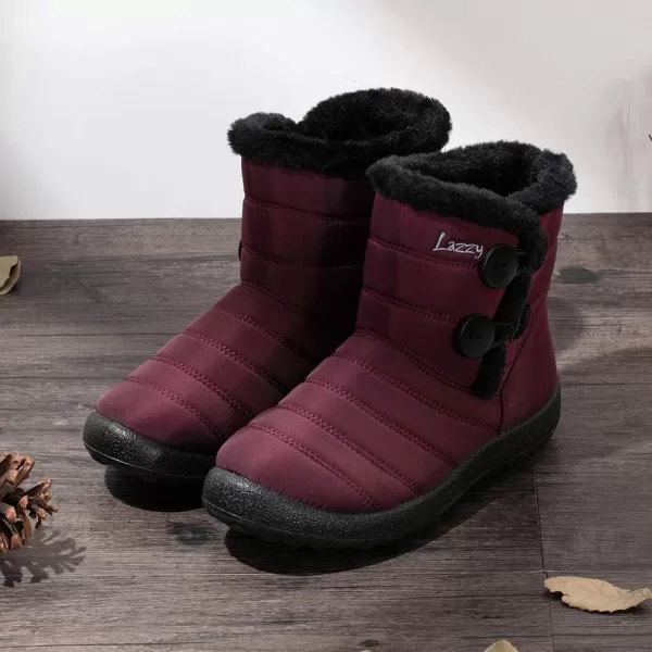 Lazzy Womens Winter Snow Boots Faux Fur Ankle Booties Velour Cuff Sock Knit Boots Anti Skid Warm Booties for Indoor OutdoorPurplez
