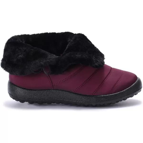 Lazzy Womens Winter Snow Boots Faux Fur Ankle Booties Velour Cuff Sock Knit Boots Anti Skid Warm Booties for Indoor OutdoorPurplez