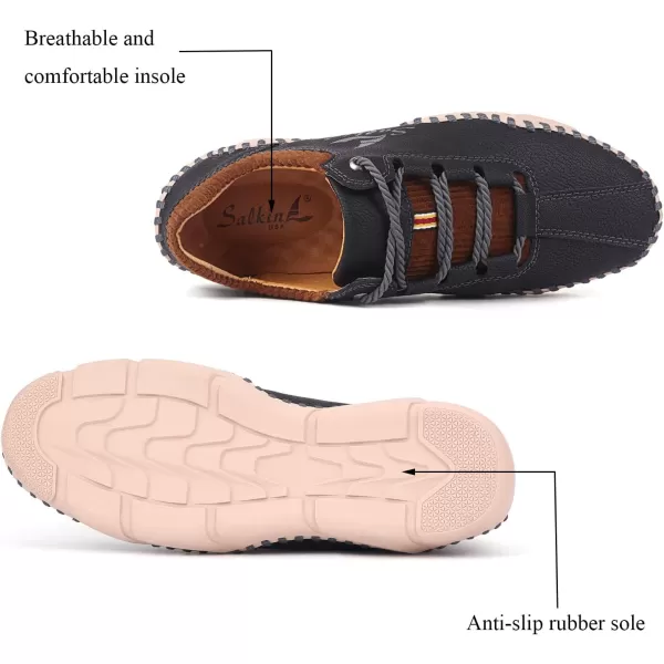 Mens Casual Shoes Fashion Sneakers Leather Oxfords Work Shoe Sneaker for MenBlack
