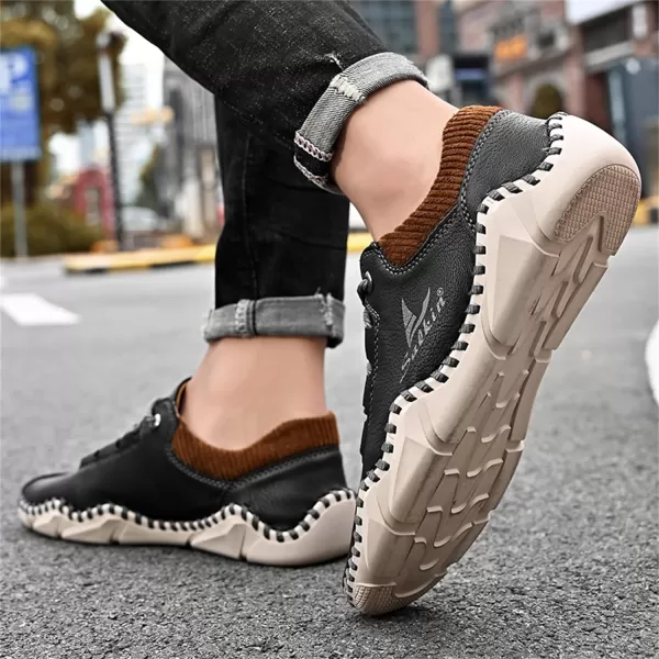 Mens Casual Shoes Fashion Sneakers Leather Oxfords Work Shoe Sneaker for MenBlack
