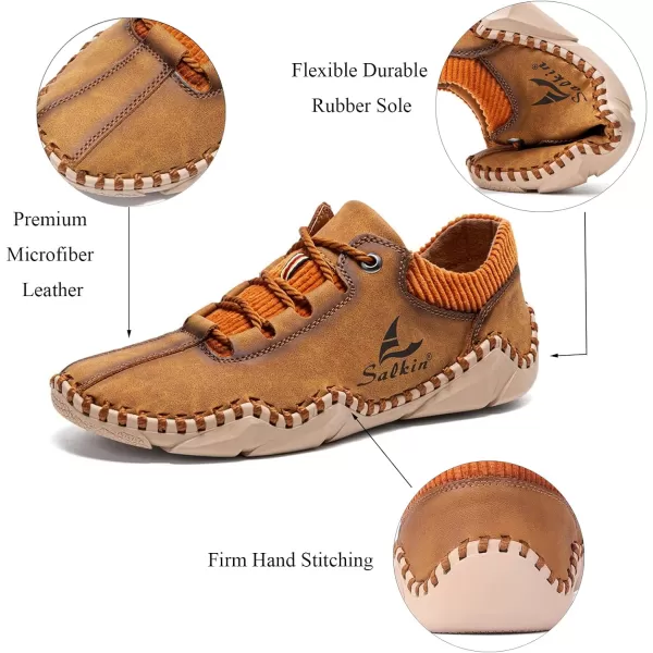 Mens Casual Shoes Fashion Sneakers Leather Oxfords Work Shoe Sneaker for MenBrown