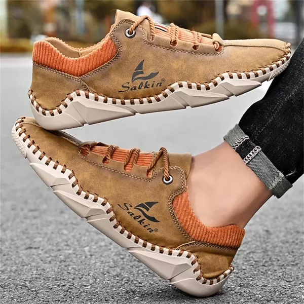 Mens Casual Shoes Fashion Sneakers Leather Oxfords Work Shoe Sneaker for MenBrown