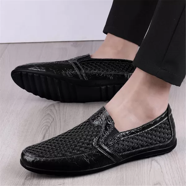 Mens Loafers Shoes Causal Slip On Loafers Moccasins Shoes Lightweight Summer Sneaker Shoes for Men Size 6512Black