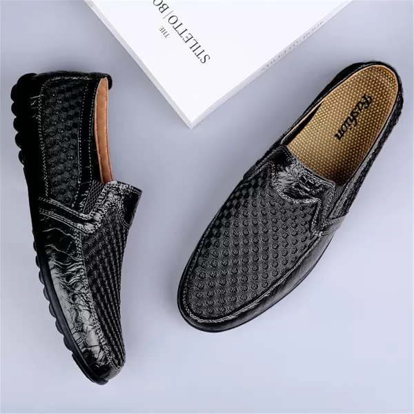 Mens Loafers Shoes Causal Slip On Loafers Moccasins Shoes Lightweight Summer Sneaker Shoes for Men Size 6512Black