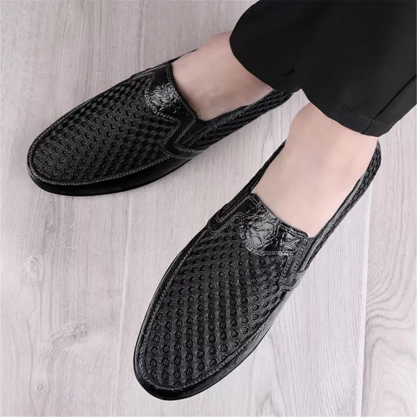 Mens Loafers Shoes Causal Slip On Loafers Moccasins Shoes Lightweight Summer Sneaker Shoes for Men Size 6512Black