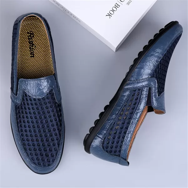Mens Loafers Shoes Causal Slip On Loafers Moccasins Shoes Lightweight Summer Sneaker Shoes for Men Size 6512Blue