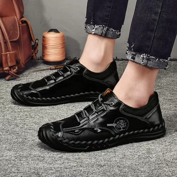 Mens Shoes Casual Fashion Oxfords Shoes LaceUp Leather Driving Shoes Comfortable Work Dress Walking Shoes for Men OutdoorBlack
