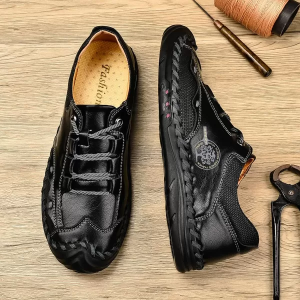 Mens Shoes Casual Fashion Oxfords Shoes LaceUp Leather Driving Shoes Comfortable Work Dress Walking Shoes for Men OutdoorBlack