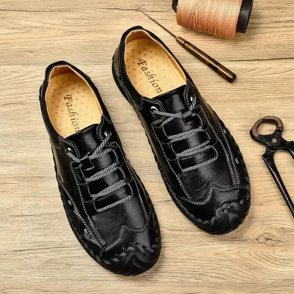 Mens Shoes Casual Fashion Oxfords Shoes LaceUp Leather Driving Shoes Comfortable Work Dress Walking Shoes for Men OutdoorBlack