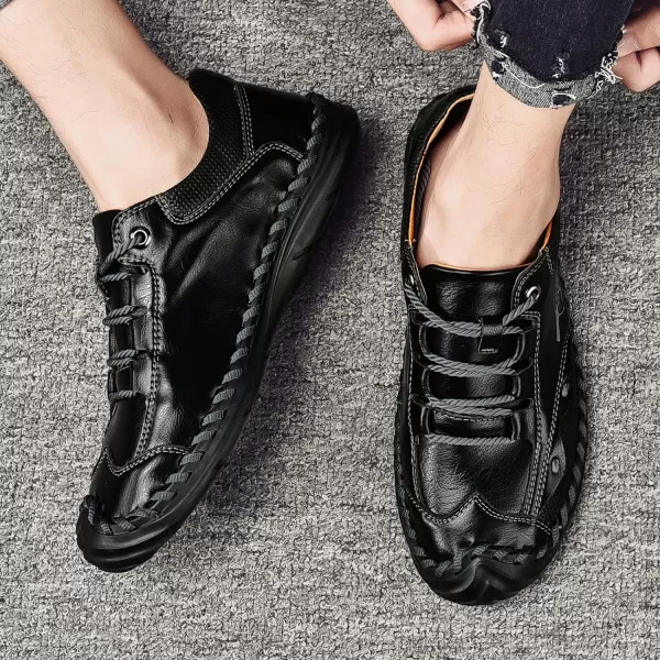 Mens Shoes Casual Fashion Oxfords Shoes LaceUp Leather Driving Shoes Comfortable Work Dress Walking Shoes for Men OutdoorBlack
