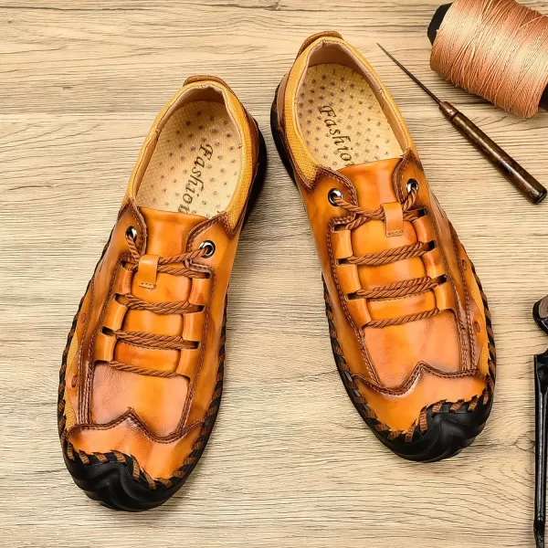 Mens Shoes Casual Fashion Oxfords Shoes LaceUp Leather Driving Shoes Comfortable Work Dress Walking Shoes for Men OutdoorBrown
