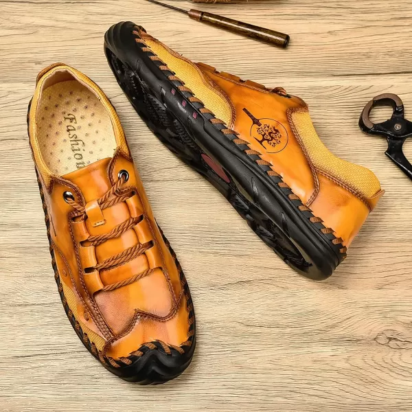 Mens Shoes Casual Fashion Oxfords Shoes LaceUp Leather Driving Shoes Comfortable Work Dress Walking Shoes for Men OutdoorBrown