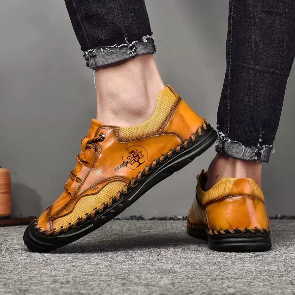 Mens Shoes Casual Fashion Oxfords Shoes LaceUp Leather Driving Shoes Comfortable Work Dress Walking Shoes for Men OutdoorBrown