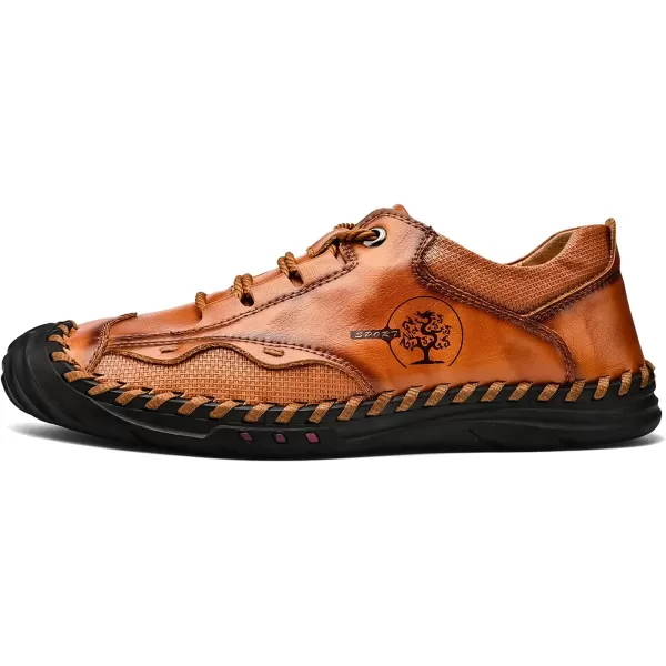 Mens Shoes Casual Fashion Oxfords Shoes LaceUp Leather Driving Shoes Comfortable Work Dress Walking Shoes for Men OutdoorRedBrown