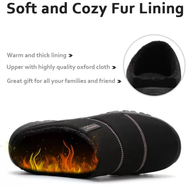 Women Winter Warm Slippers House Slippers with Fuzzy Plush Lining Slip On Breathable NonSlip Shoesnbspfor Indoor OutdoorBlacka