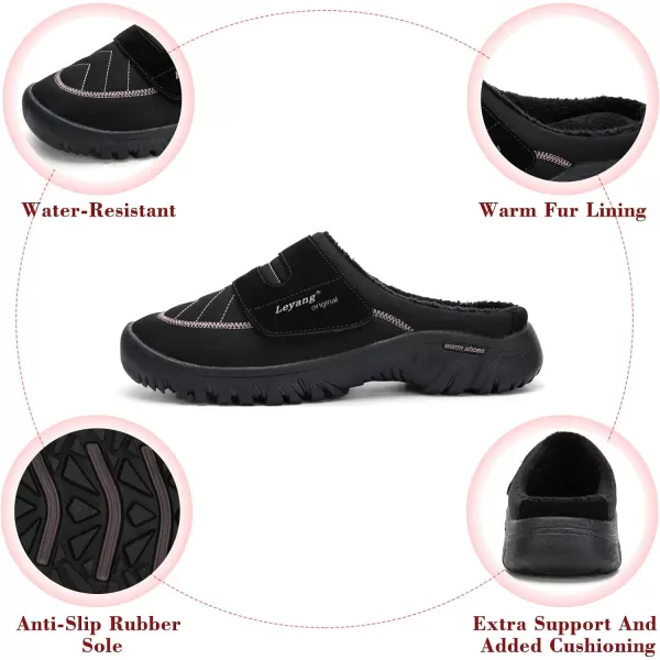 Women Winter Warm Slippers House Slippers with Fuzzy Plush Lining Slip On Breathable NonSlip Shoesnbspfor Indoor OutdoorBlackb