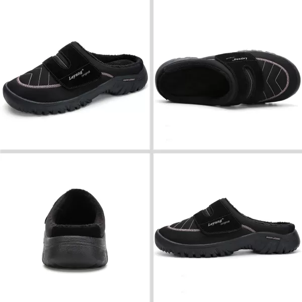 Women Winter Warm Slippers House Slippers with Fuzzy Plush Lining Slip On Breathable NonSlip Shoesnbspfor Indoor OutdoorBlackb